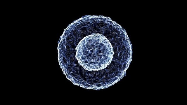 3D spheres morphing and rotating. Technology motion graphics background.