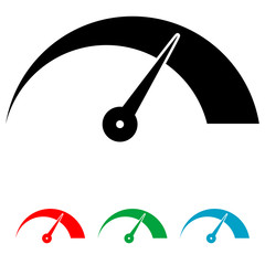 Icono plano velocimetro varios colores