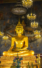 Wat Ratchanatdaram Woravihara Buddha statue  (Ratcha Natdaram Worawihan - Loha Prasat), Bangkok, Thailand