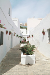 Pretty typical street of the village of Vejer de la Frontera, southern Spain