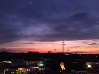 Naklejka premium sunset city