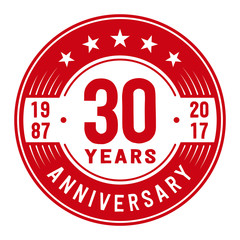 30 years anniversary logo template. Vector and illustration.