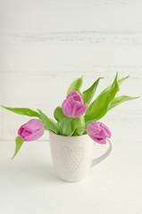 Bouquet of pink tulips