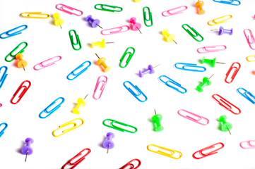 Colored paperclips and colored buttons