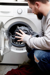Prepering clothes wash.