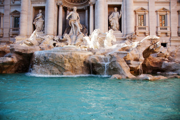famous sightseeing Trevi fountain in Rome, Italy