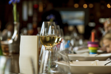 dinner with wine table decoration