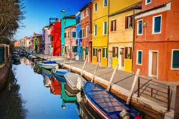 Fototapeten Colorful houses in Burano, Venice, Italy © adisa