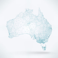 Abstract Telecommunication Network Map - Australia © rszarvas