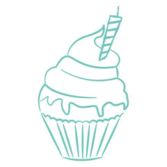 Isolated cupcake outline