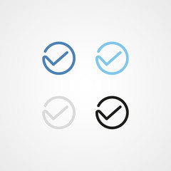 simple circle check logo icon with various color