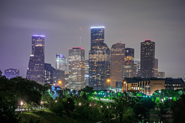 Naklejka premium houston texas skyline and downtown
