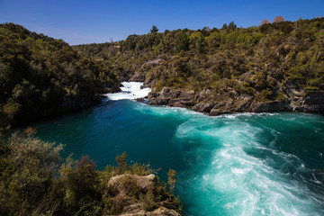 Fototapeta na wymiar Huka Falls on the Waikato River in New Zealand.