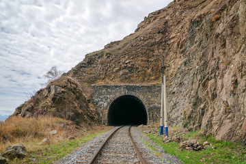 Summer tunnel on Circum-Baikal Railway