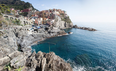 Fototapeta na wymiar picturesque village of Manarola, on the Cinque Terre coast of Italy