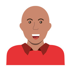 Bald man smiling icon vector illustration graphic design