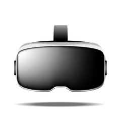 Stereoscopic 3d vr illustration. Vector virtual digital cyberspace technology. Innovation device