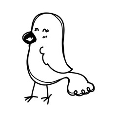 Cute birdie cartoon icon vector illustration graphic design