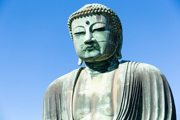 Great Buddha in Kamakura with blue sky
