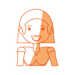 Woman smiling cartoon icon vector illustration graphic design