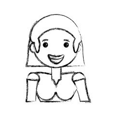 Woman smiling cartoon icon vector illustration graphic design