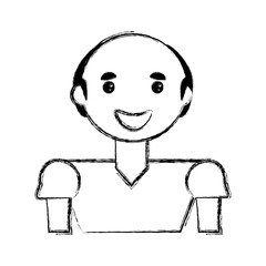 Man smiling cartoon icon vector illustration graphic design