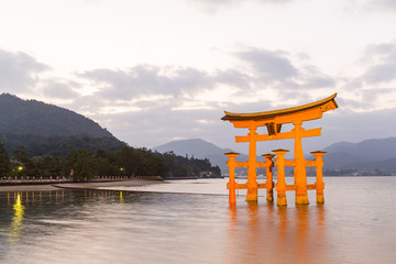 Torii in Itsukushima shine of Hiroshima city