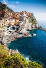 picturesque village of Manarola, on the Cinque Terre coast of Italy © Melinda Nagy