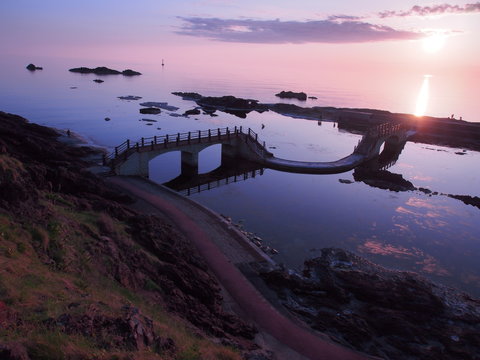 佐渡 千畳敷 海岸 夕日