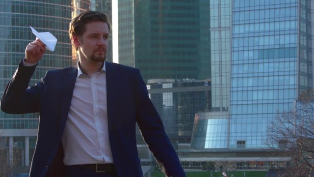 The man runs a business