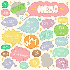 Set of Hand Drawn Speech and Thought Bubbles Doodle - 150346072