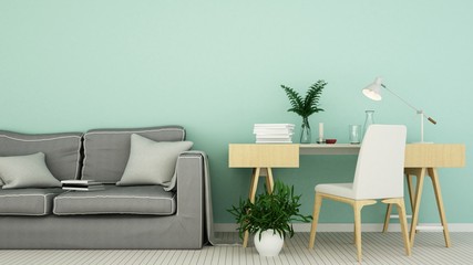 The interior living minimal space in apartment and background style  - 3D Rendering