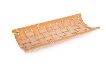bamboo plate on white background