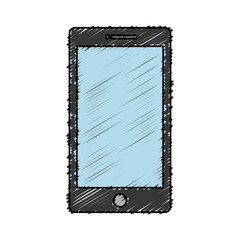 smartphone device icon over white background. vector illustration