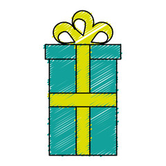 gift box icon over white background. vector illustration