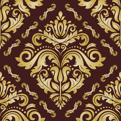 Classic seamless vector golden pattern. Traditional orient ornament. Classic vintage background