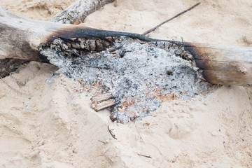 After Bonfire on the sand