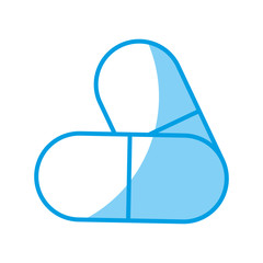 medical capsules icon over white background. vector illustration