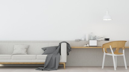 The interior minimal relax space room in condominium and background decoration  furniture  -3D Rendering