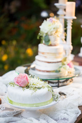 Obraz na płótnie Canvas Cutsom Wedding Cake at Reception