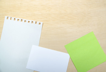 note paper on wood texture background with copy space