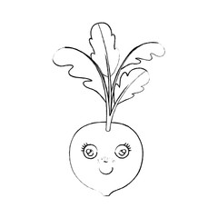 monochrome blurred silhouette of caricature beet vector illustration