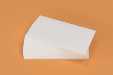 White blank business cards mock-up on orange background