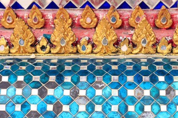 mosaic pattern of Thai style at Wat Pho