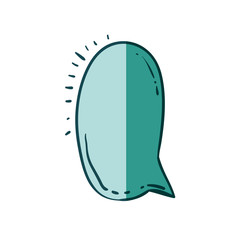 aquamarine hand drawn of speech in ovoid shape vector illustration