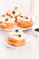 Zeppole with pastry cream.