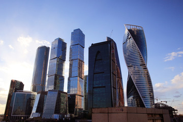 Naklejka premium skyscrapers city business background