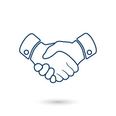 Handshake sign icon. Successful business symbol. Flat design style.