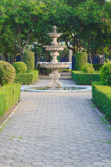 Fototapeta na wymiar Fountain in public park