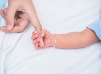 New born baby hand